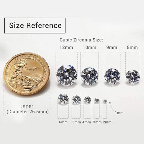 XIANGMO 15pcs 9.0mm 5A Round Cubic Zirconia Stones Loose CZ Stone Synthetic Gemstone for Jewelry Making, Mix 15 Colors 1pcs per color by XIANGMO - Image 9