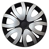  CM DESIGN MIKA Silber Schwarz - 15 Zoll, passend für Fast alle VW z.B. für Caddy 1 14D