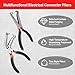 Electrical Connector Pliers, Electrical Disconnect Plier for Cars, Straight and 60°Bend Fuel Line Pliers with Anti-Slip Grip, Fuel Line Disconnect Tool Set for Air Flow Sensors Fuel Injectors (Red)