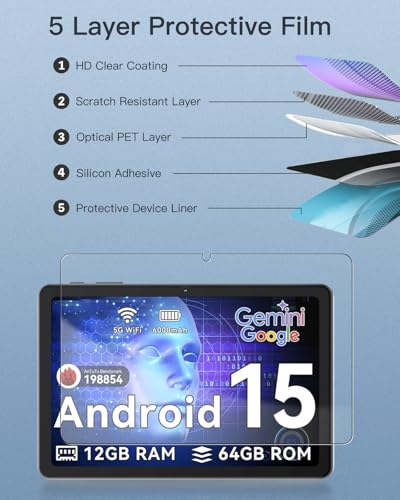 Protector de pantalla vidrio templado 9H para tablet TABWEE T80 miniatura 3