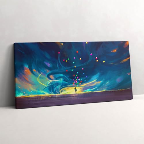 Grand tableau enfant et ballons 140x70cm pour décorer une chambre
