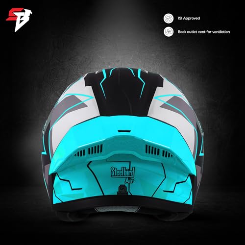 Image of Steelbird SBA-20 09 ISI Certified Flip-Up Graphic Helmet for Men and Women with Inner Chrome Sun Shield