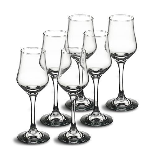 Set of 6 - Grappa Glasses 13,5cl / 4,5oz - Shot - Liqueur - Glasses with Stem - Dishwasher Safe - Image 3
