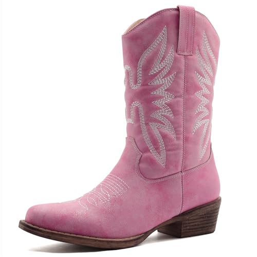 Image of GLOBALWIN Cowboy Boots for Women, Mid-Calf Western Style