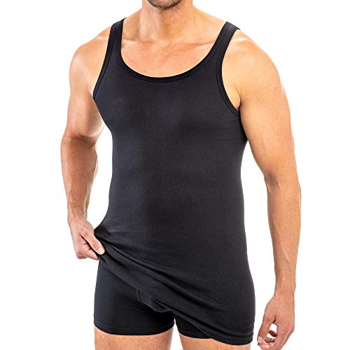 HERMKO 3007 extralanges Herren Unterhemd (+10 cm) Tank Top aus 100% Bio...