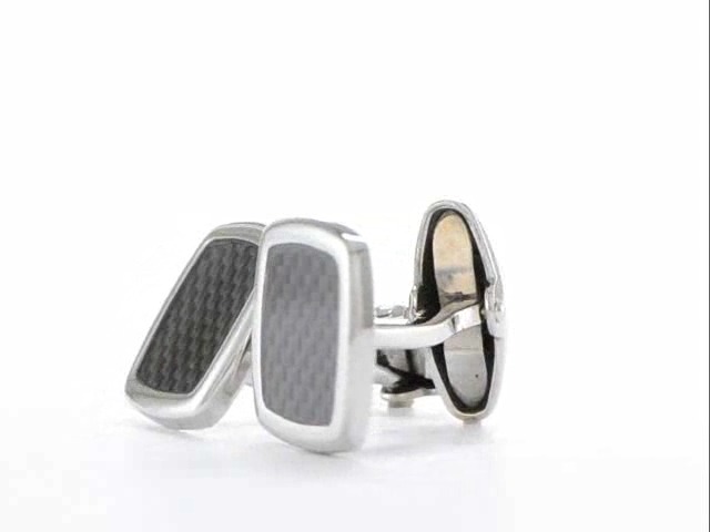 Mancuernillas para hombre de acero inoxidable con fibra de carbono 15 mm miniatura 6