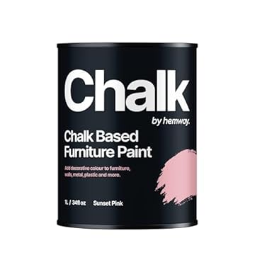 Hemway - Chalk Based Furniture Paint - Sunset Pink | Chalky Matt Shabby Chic Finish For Interior & Exterior Home Decor | Quick Dry & All-in-one | 1 L