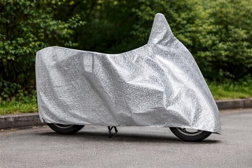 Image of 100% Waterproof Two Wheeler Body Cover Multi Layered Fabric Designed for TVS Jupiter Grande | Belt Buckle Lock | Silver Mag