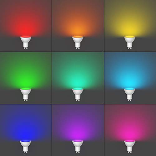 ledscom.de 10 GU10 LED RGB Bulbs, PAR16, Warm White - Cool White (2900-6200 K), 5.5 W, 473lm, 103°, Smart Home, WLAN, Alexa, matt - Image 4