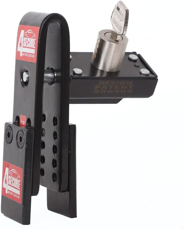 Steel Anti-Theft Car Security Lock with M-Seal & Elen Key for Adjusting Plates Anti Theft Clutch Lock Device with Pouch for All Cars Black Coated