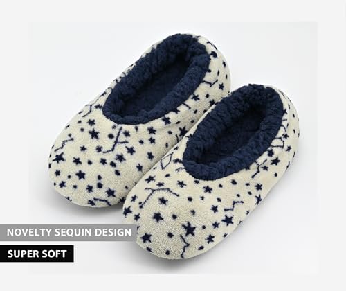 Image of DICUIRD Slipper Socks For Women With Grippers, Fuzzy With Non Slip Bottoms, Cozy Warm Fuzzy Slippers