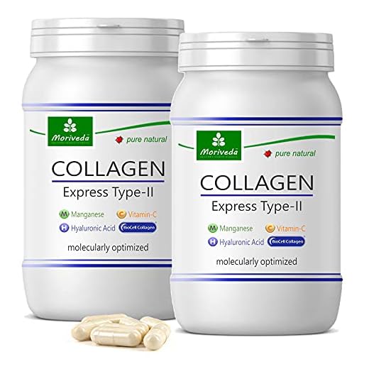 MoriVeda® Biocell Collagen Capsules 1000mg 120 Caps, med Express Formula - Innehåller Collagen-II, Hyaluronsyra, Vitamin-C & Mangan I För hud, hår & leder (2 Month Packs) I 2x60 Capsules