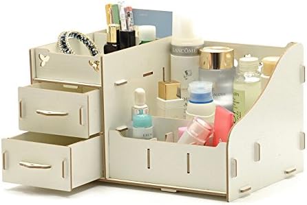 DIY Desk Storage Box Makeup Storage Office Desk Organizers (beige)
