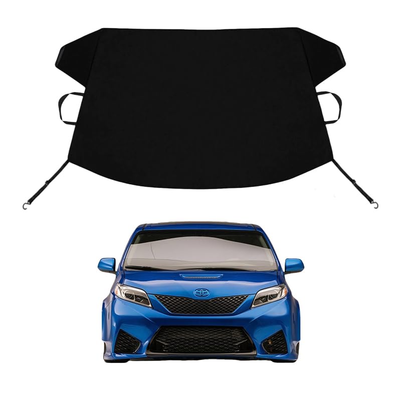 Image of Sienna Custom Windshield Cover for Ice and Snow for to-yo-ta Sienna Windshield Snow Cover 600D Shade Blocks Winter Frost Hail Protector Car Accessories