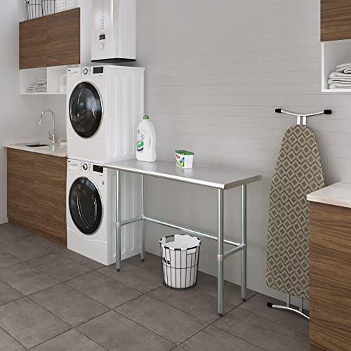 Image of 48 inchx16 inch Open Base Stainless Steel Work Table, NSF