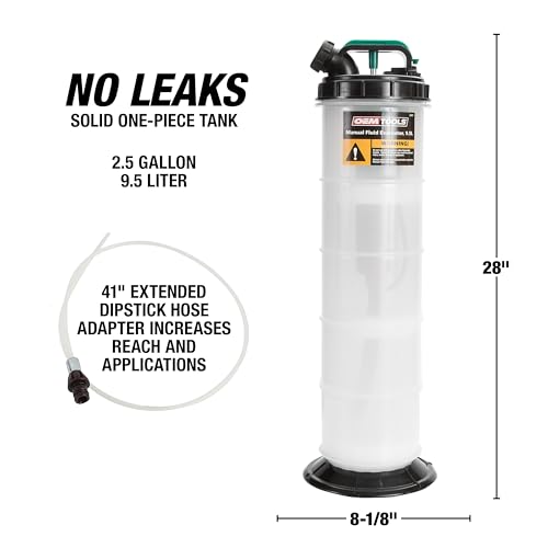 OEMTOOLS 24397 Fluid Extractor Pump, 9.5L Manual Vacuum Oil Changer & Fluid Transfer Pump – Fast Drain Oil, Coolant, Brake & Transmission Fluid – Leak-Free Heavy-Duty Garage Tool - Image 7