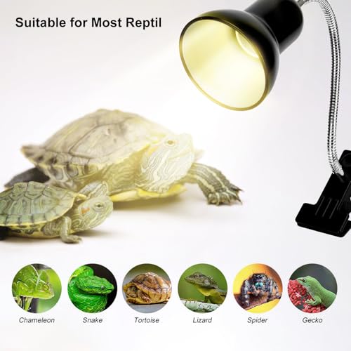 Pssopp Soporte Ajustable para Lámpara de Reptiles, Clip Flexible para Lámparas de Calor y Luz Solar, Compatible con Hábitat de Mascotas, Versión UE