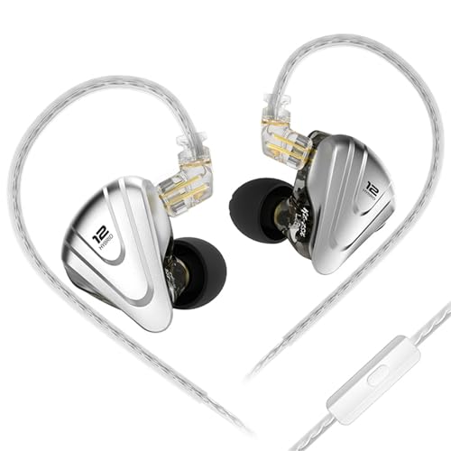 KZ ZSX Earbuds 5BA 1DD Hybrid Drivers HiFi in Ears Monitors Noise Cancelling KZ Earbuds Headphones Comfort Fit IEM Earphones for Gaming/Studio Work/Rehearsals/Live Band (Black with mic)