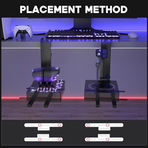 Image of DIWANGUS Hotas Mount Foldable Desk Mount for Flight Joystick Throttle Hotas Joystick Mount for X52 /X52 Pro /X56 T16000M /HOTAS Warthog /T Flight One /4 /TCA /VKB Gladiator NXT /VPC WARBRD(2PCS)