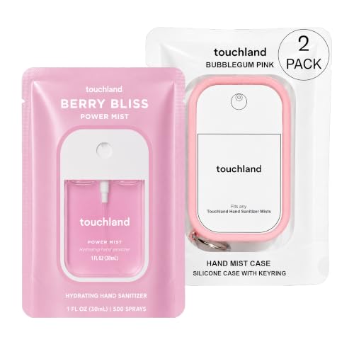 Image of Touchland Pink Pop Set Berry Bliss Hydrating Hand Sanitizer Spray & Case