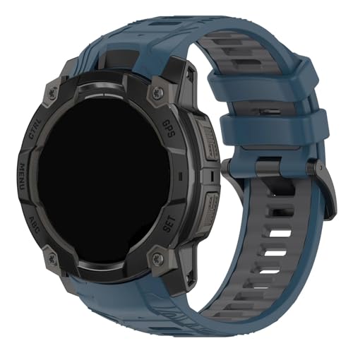 [�����ȓX] �c�[�g���J���[�̃V���R���X�g���b�v�A�ɓK��Garmin Instinct 3 50mm 45mm�Ή��A�ɓK��Garmin Instinct 3 45mm 50mm�x���g�Ή��̉��K�Ȍ����u���X���b�g�o���h(Blue gray,50mm)