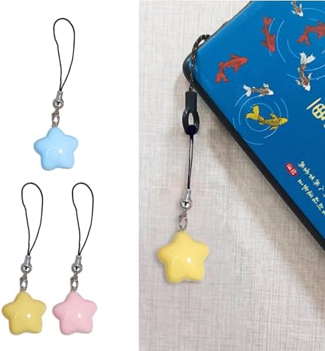 Gllehkt Fat Star Phone Chacin Phone Charm Lanyard Strap Bag Hanging Pendant Decorations Ornament Fashion Jewelry Accessory, 7x2.5cm, Yellow - 2