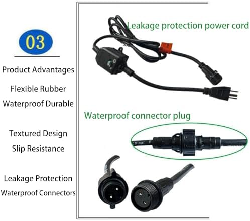 Heated Snow Melting Mats - Non-Slip Rubber Mats for Stairs & Sidewalks, 10" x 30" & 10" x 48" - 5 Piece Set for Safe, Fast Snow Removal & De-Icing Solution