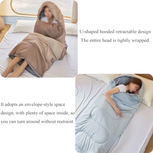 Bolsa de Dormir con Almohada, Ligera, Impermeable y Cálida para Camping al Aire Libre en Temporadas de Verano y Más miniatura 3