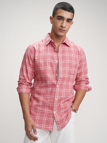 Image of Highlander Cotton Blend Men Shirt, Regular Fit