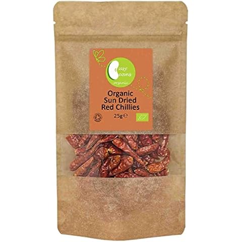 Organic Sun Dried Red Chillies - Certified Organic - by Busy Beans Organic (25g) Cover