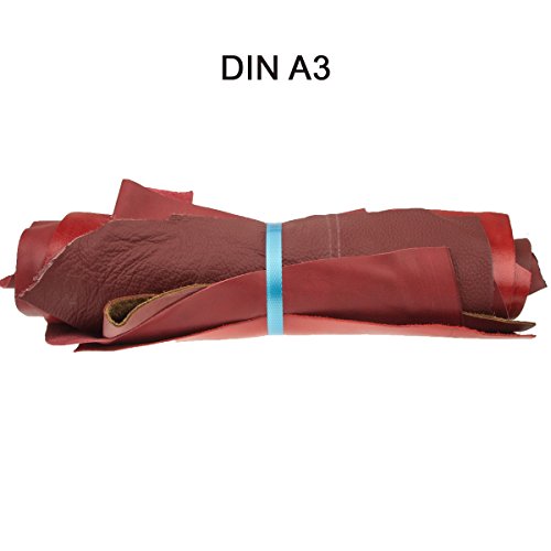 Langlauf Cuir Cache 1 kg -Teintes de Rouge Assortiment- Scraps A3 Taille - Chutes Tissus Loisirs créatifs Pièces, Toute Embarcation Travail e.g Réparation Sacs, Meubles. 100% Véritable! by