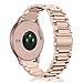 Fintie for Garmin Vivoactive 3 Music/Forerunner 245 Band, 20mm Quick Release Stainless Steel Metal Replacement Wrist Strap Accessories for Vivomove HR/Forerunner 645 Music Smartwatch - Rose Gold