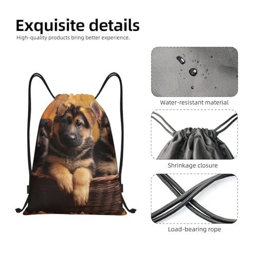 Drawstring Backpack Sports Gym Bags Draw String Bag for Women Men Little german shepherd dog Drawstring Bags Sackpack3