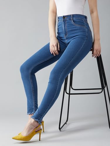 Image of Dolce Crudo Women's Skinny Fit High Rise Cropped Length Stretchable Denim Jeans