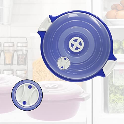 Foto von Lantelme® Mikrowellenschüssel mit Dampfventil 2er Set blau mit 2,0 Liter hergestellt in Deutschland Mikrowellengeschirr stapelbar spülmaschinengeeignet
