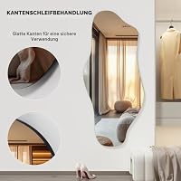 Hasipu Unregelmäßiger Wandspiegel Asymmetrischer Spiegel, 53 x 120 cm Dekorativer Einzigartiger Rahmenloser Spiegel für Schlafzimmer Badezimmer Wohnzimmer Eingangsbereich, Moderne Wanddekoration – Ansicht 3