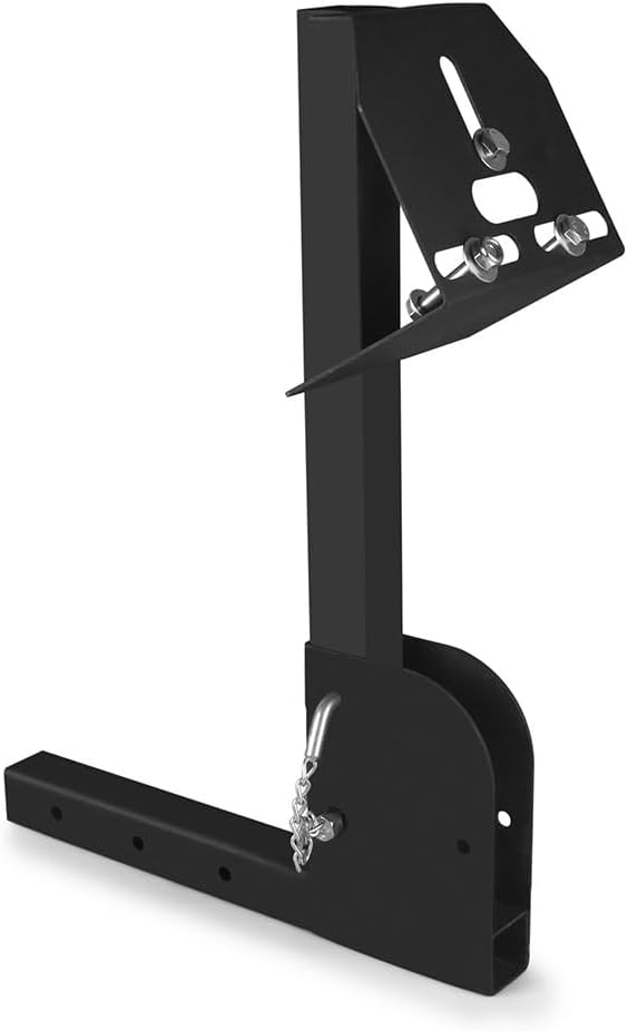 Multi Functional Foldable Trailer Hitch Spare Tire Carrier Adjustable Hitch Fit for 2 Inch Receive Mount Compatible with 4 & 5 & 6 Lugs Trailer Wheels