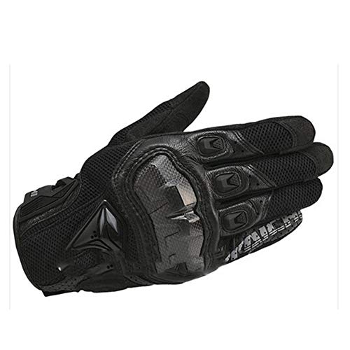Mitad de Cuero Guantes de Motocicleta Pantalla táctil Ciclismo Mitones Dedo Completo Resistente al Desgaste al Aire Libre Moto Guantes para Regalo de cumpleaños