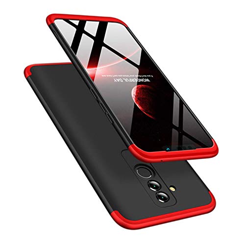 COTDINFORCA [Huawei Mate 20 lite] Case, 3 in 1 Ultra Thin Hard PC Case Premium Slim 360 Degree Full Body Protective Shockproof Cover for Huawei Mate 20 lite (2018). 3 in 1- Red + Black