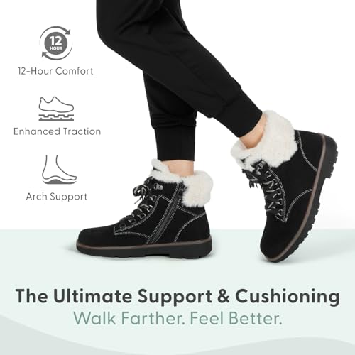 Orthofeet Women's Orthopedic Leather Stella Lace-Up Boots2