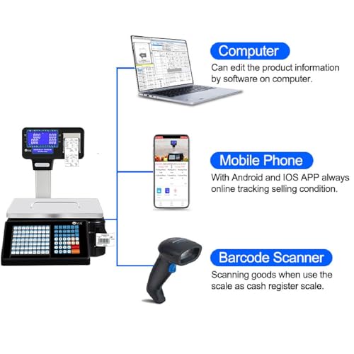 Báscula Digital con Impresora Térmica y Pantalla LCD 66 lbs miniatura 3
