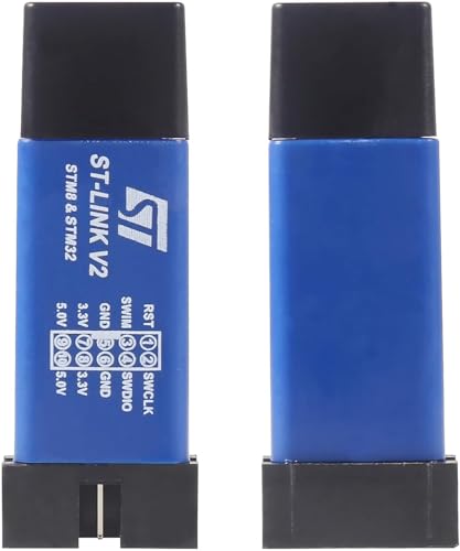 Image of ST Link V2 USB Programmer Debugger for STM8 STM32 with SWIM Interface 5V 3.3V Output and Aluminum Body Compatible with Rduino UNO Development Boards