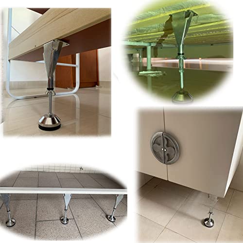 Ironwork 3 Pcs Adjustable Height Center Support Leg For Bed Frame, Wooden Bed Center Slat Support Leg, Heavy Furniture Support Leg Replacement Foot (Xxm26) #TOP4