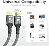 Cable HDMI 2.2 de 96Gbps, cable HDMI de ultra alta velocidad 16K 8K@120Hz 4K@240Hz HDR10+ eARC para juegos PS5 PS5 Pro Xbox Series X/S, laptop, TV, monitor, cine en casa, Dolby Atmos, HDCP 2.3, VRR (10 pies) 6