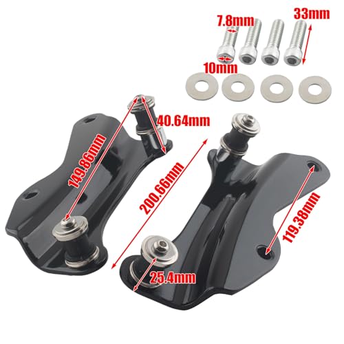 FINMOKAL Kit de ferragens de encaixe preto de 4 pontos compatível com Harley Touring Electra Road Gl