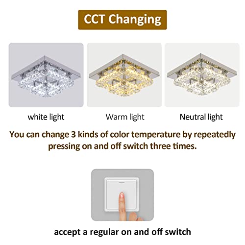 Plafoniera a LED in cristallo, moderna lampada da