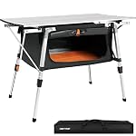 HEYTRIP Adjustable Height Folding Camping Table with Storage