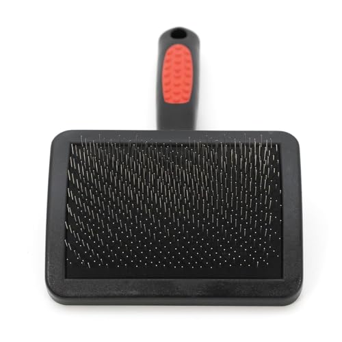 Image of Jeffers Pet Dual Level Pin Universal Slicker Brush for Dogs, Cats & Small Pets - Curved Grooming Brush with Long & Short Pins for Shedding, Detangling, Finishing - Remove Mats & Dead Coat - Large