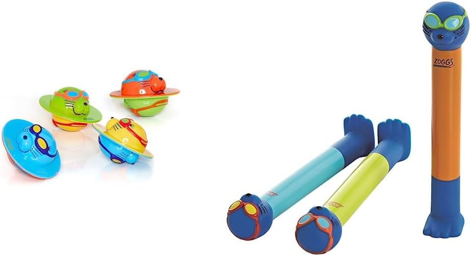 Unisex Baby 4 Pack Kids Seal Flips & Dive Sticks Pool Toys, Multicolour, One Size UK, Age 3+ Months, Includes Seal Flips & Dive Sticks