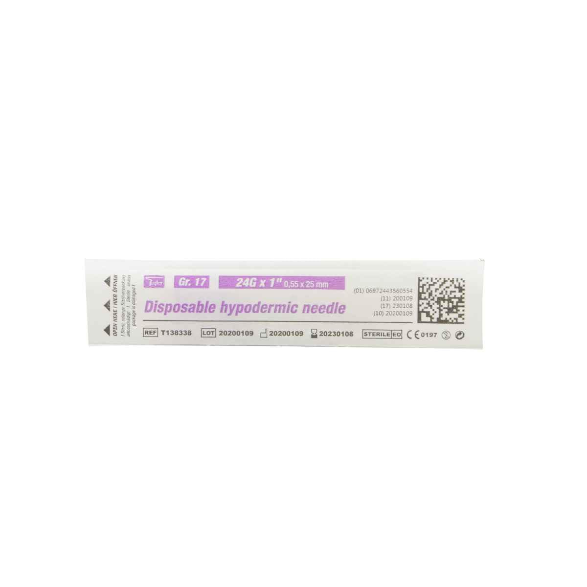 Teqler Pojedyncze igły 24 G x 1, 0,55 x 25 mm (fioletowe)